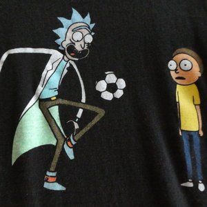 RARE - Rick and Morty Soccer Football T Shirt Tee